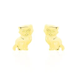 Online Histoire d'Or Boucles D'oreilles Puces Florenta Chat Or Jaune