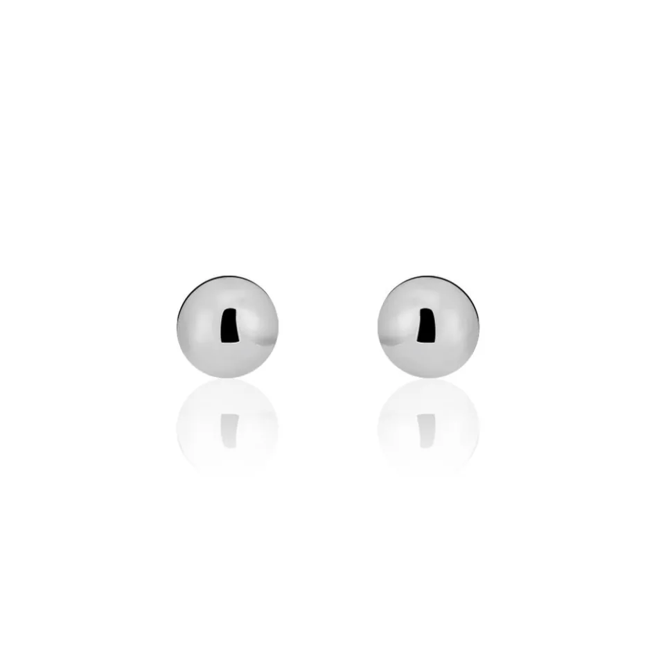 Discount Histoire d'Or Boucles D'oreilles Puces Fidelia Boule or blanc