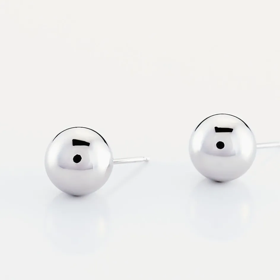 Discount Histoire d'Or Boucles D'oreilles Puces Fidelia Boule or blanc