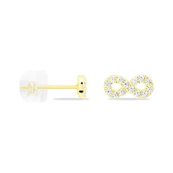 Best Histoire d'Or Boucles D'oreilles Puces Fannelle Infini Or Jaune Oxyde De Zirconium
