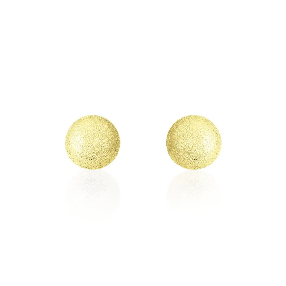 Discount Histoire d'Or Boucles D'oreilles Puces Fidelia Boule Sablee or jaune