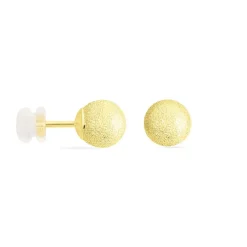 Discount Histoire d'Or Boucles D'oreilles Puces Fidelia Boule Sablee or jaune