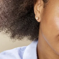 Discount Histoire d'Or Boucles D'oreilles Puces Fidelia Boule Sablee or jaune