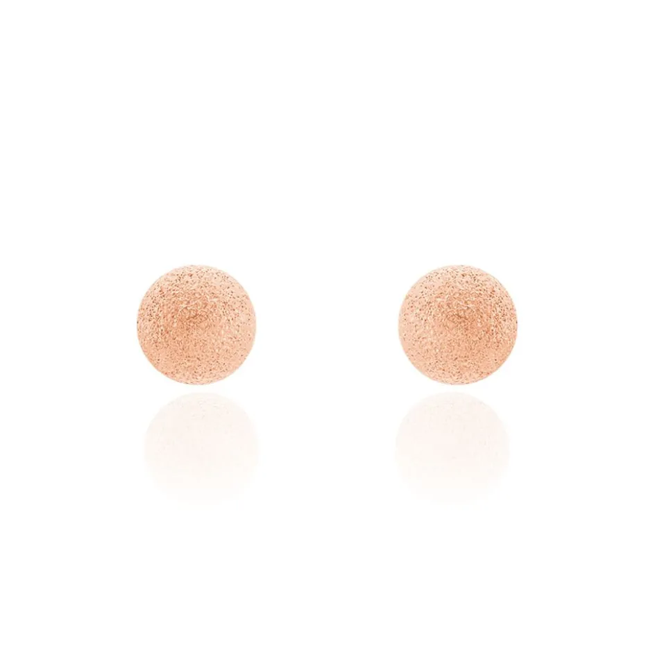 Clearance Histoire d'Or Boucles D'oreilles Puces Fidelia Boule Sablee or rose
