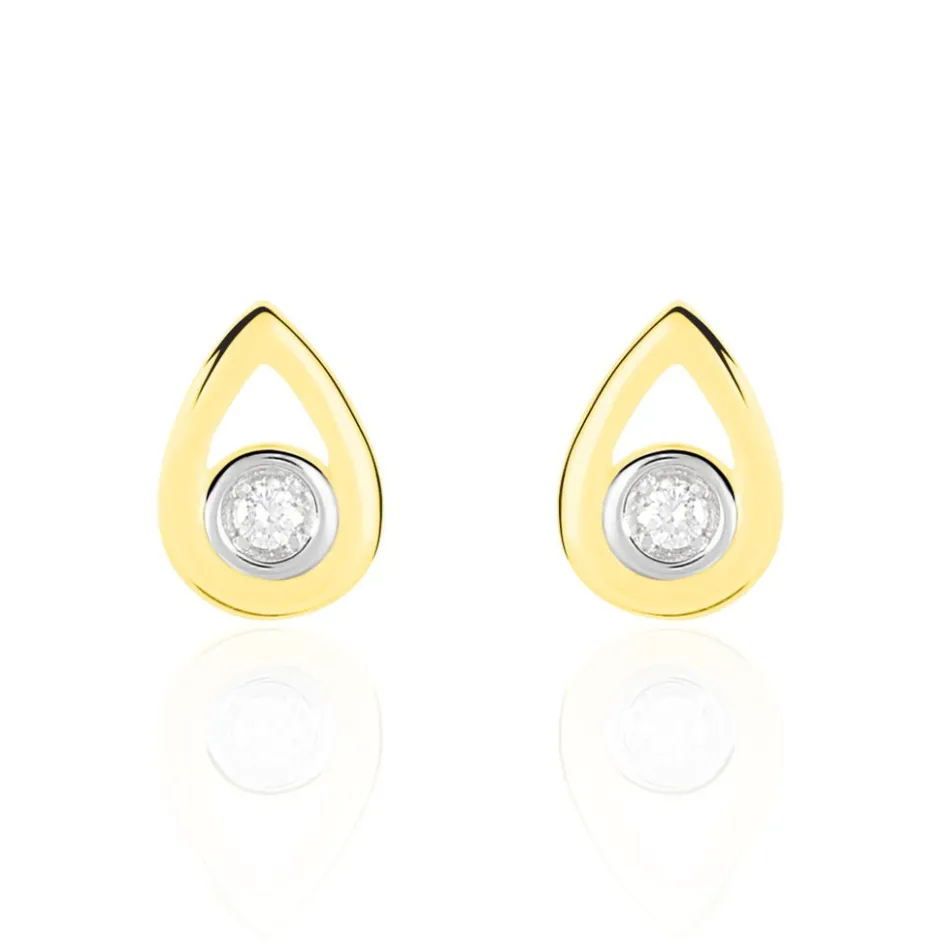 Best Histoire d'Or Boucles D'oreilles Puces Fidelia Or Jaune Diamant