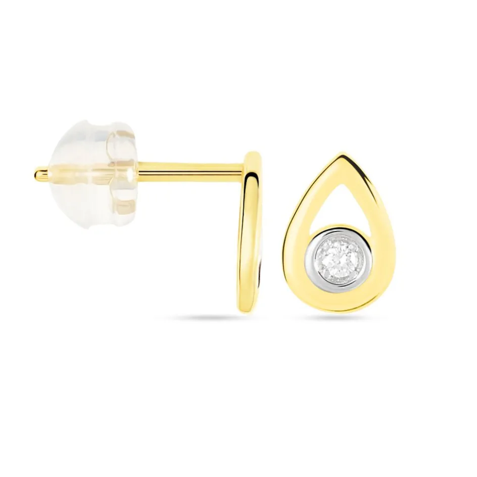 Best Histoire d'Or Boucles D'oreilles Puces Fidelia Or Jaune Diamant