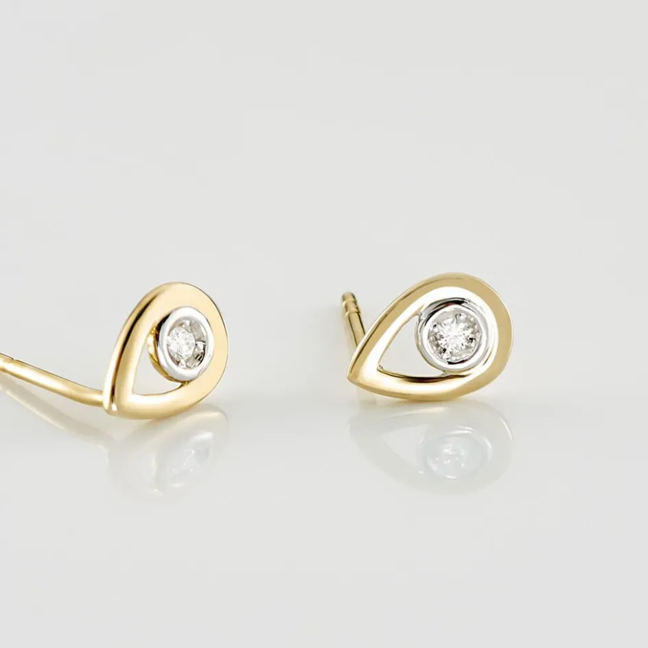 Best Histoire d'Or Boucles D'oreilles Puces Fidelia Or Jaune Diamant