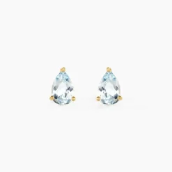 New Histoire d'Or Boucles D'oreilles Puces Goutte Or Jaune Topaze or jaune topaze bleu