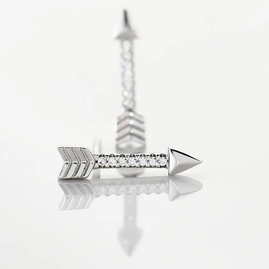 Hot Histoire d'Or Boucles D'oreilles Puces Harrow Argent Blanc Oxyde De Zirconium