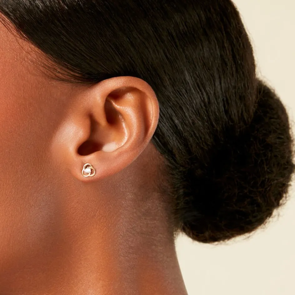 New Histoire d'Or Boucles D'Oreilles Puces Isaias Or Jaune Oxyde De Zirconium