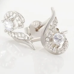 Online Histoire d'Or Boucles D'oreilles Puces Indian Drop Argent Blanc Oxyde De Zirconium