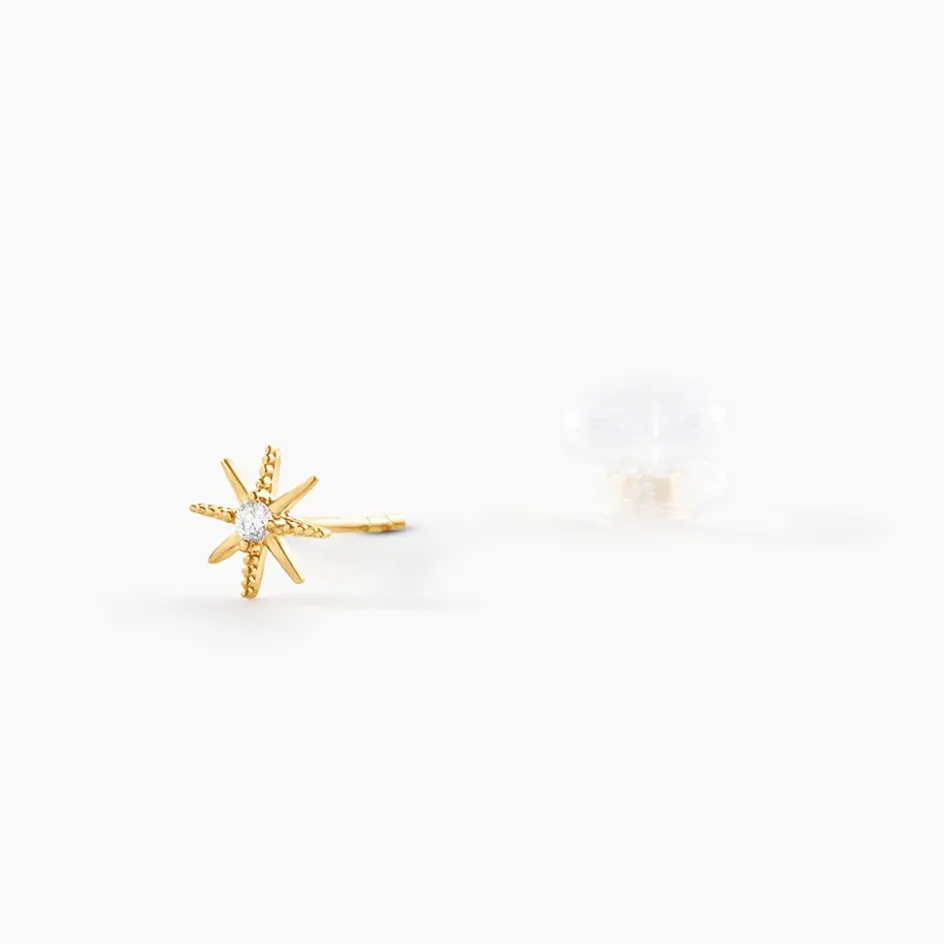 Clearance Histoire d'Or Boucles D'Oreilles Puces Ishmael Or Jaune Oxyde De Zirconium