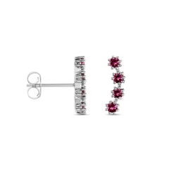 Best Histoire d'Or Boucles D'oreilles Puces Karrie Argent Blanc Oxyde De Zirconium argent blanc oxyde rouge