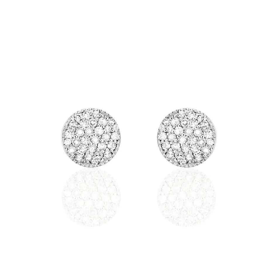 New Histoire d'Or Boucles D'oreilles Puces Kristin Or Blanc Diamant