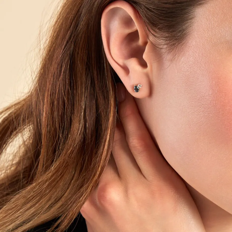 Sale Histoire d'Or Boucles D'oreilles Puces Kobina Or Jaune Topaze Oxyde De Zirconium