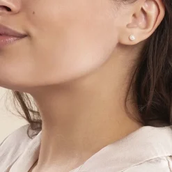 Clearance Histoire d'Or Boucles D'oreilles Puces Kesya Nacres Bouton Or Jaune Perle De Culture