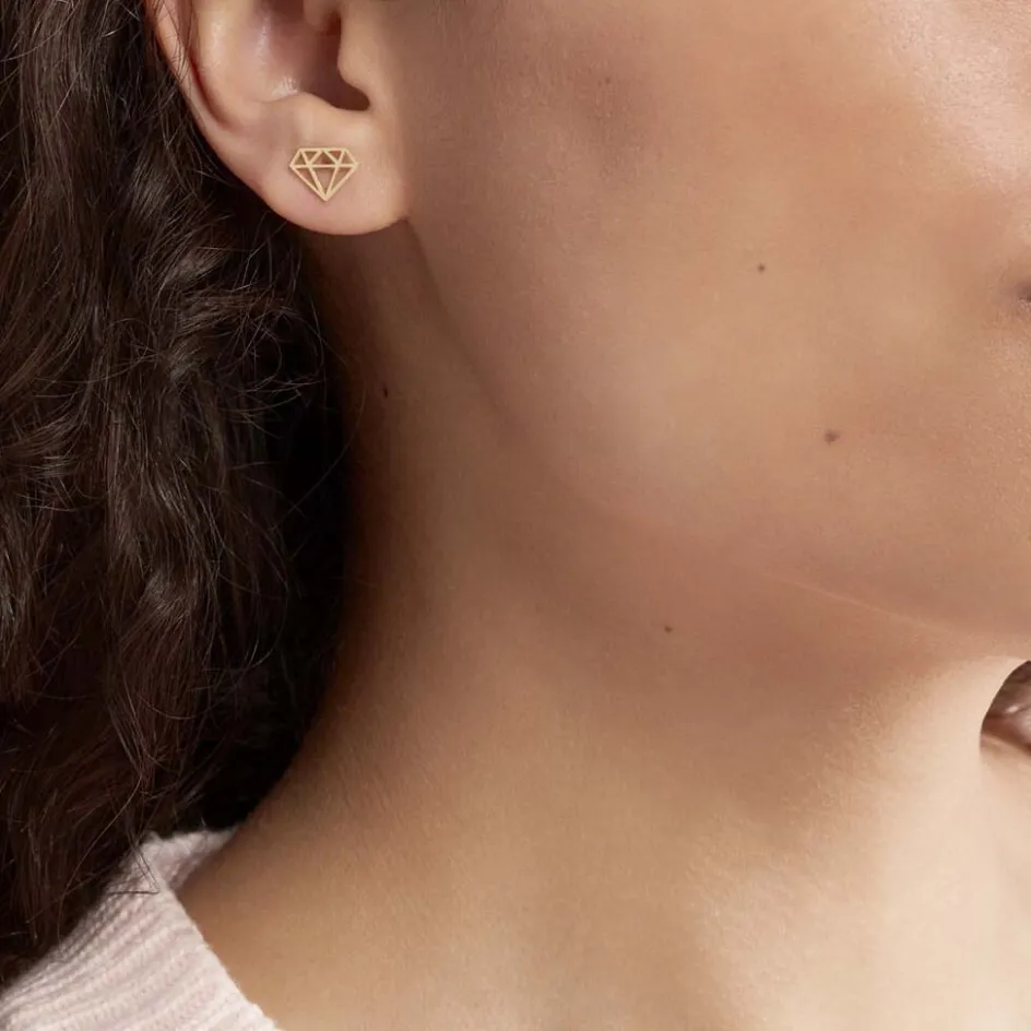 Best Histoire d'Or Boucles D'oreilles Puces Kais Or Jaune