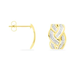 Clearance Histoire d'Or Boucles D'oreilles Puces Leopoldine Or Jaune Diamant