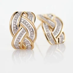 Clearance Histoire d'Or Boucles D'oreilles Puces Leopoldine Or Jaune Diamant