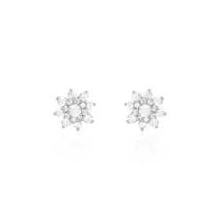 Outlet Histoire d'Or Boucles D'oreilles Puces Lorraine De Zirconium argent blanc oxyde