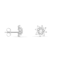 Outlet Histoire d'Or Boucles D'oreilles Puces Lorraine De Zirconium argent blanc oxyde