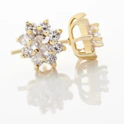 Best Histoire d'Or Boucles D'oreilles Puces Lisea Plaqué Or Oxydes De Zirconium plaqué or jaune oxyde