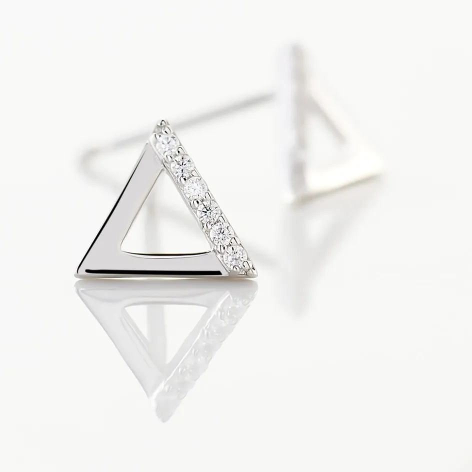 Sale Histoire d'Or Boucles D'oreilles Puces Lorena De Zirconium argent blanc oxyde