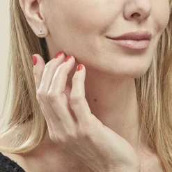 Sale Histoire d'Or Boucles D'oreilles Puces Lorena De Zirconium argent blanc oxyde