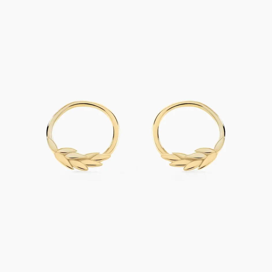 New Histoire d'Or Boucles D'oreilles Puces Leafora Or Jaune