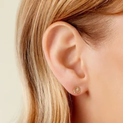 Hot Histoire d'Or Boucles D'Oreilles Puces Mette Or Jaune Oxyde De Zirconium