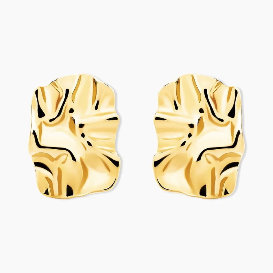 New Histoire d'Or Boucles D'oreilles Puces Maelisa Acier Jaune Sans Pierre