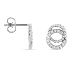 Outlet Histoire d'Or Boucles D'oreilles Puces Magou Argent Blanc Oxyde De Zirconium