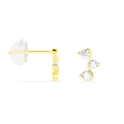 Clearance Histoire d'Or Boucles D'oreilles Puces Mureille Or Jaune Oxyde De Zirconium