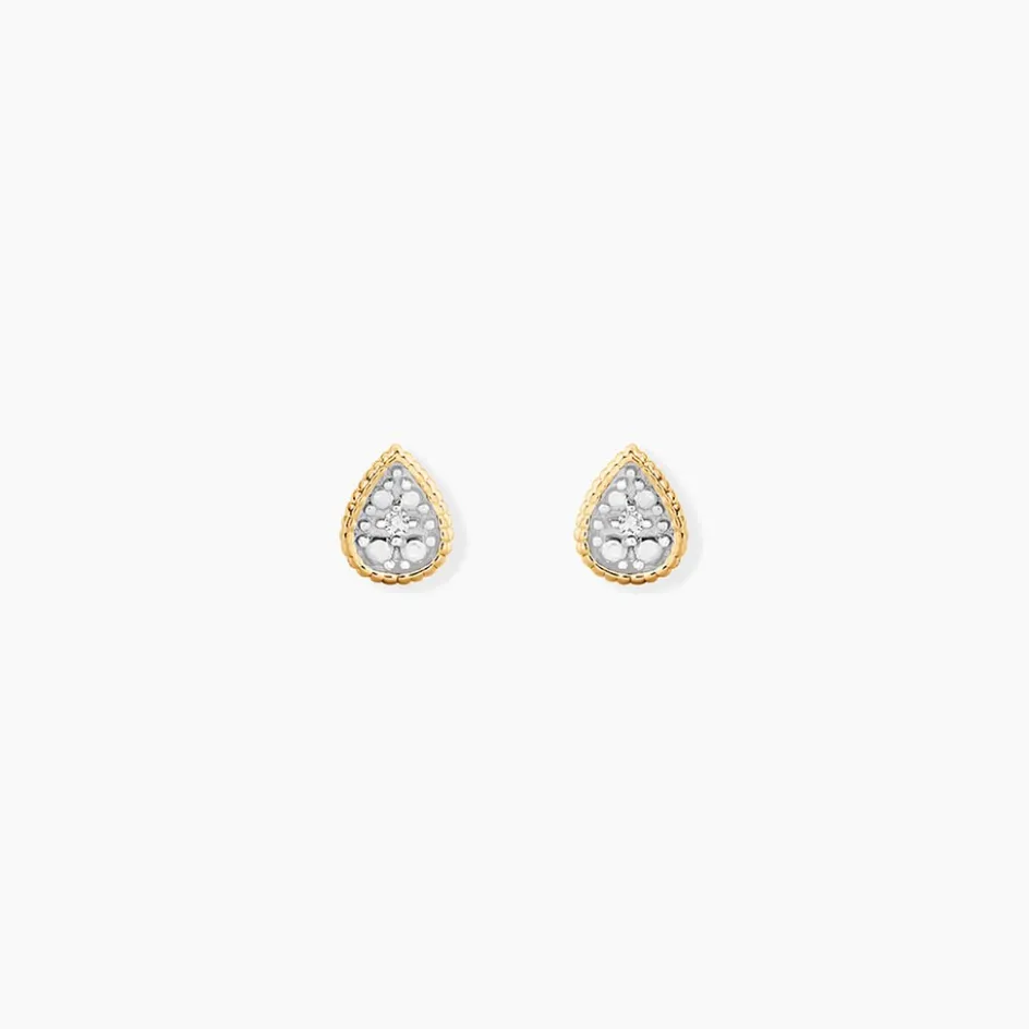Best Histoire d'Or Boucles D'Oreilles Puces Mon 1Er Diamant Or Jaune Diamant