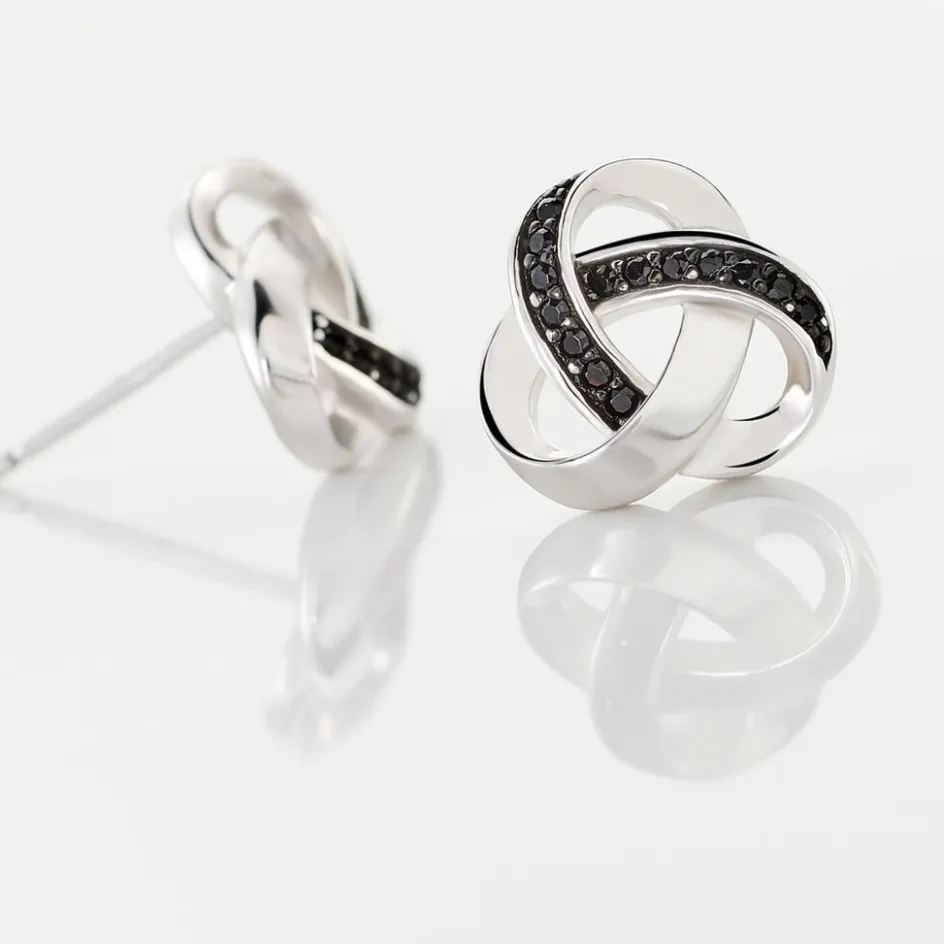 Hot Histoire d'Or Boucles D'oreilles Puces Melina Argent Blanc Oxyde De Zirconium