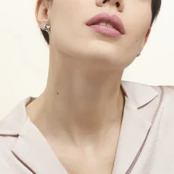 Hot Histoire d'Or Boucles D'oreilles Puces Melina Argent Blanc Oxyde De Zirconium