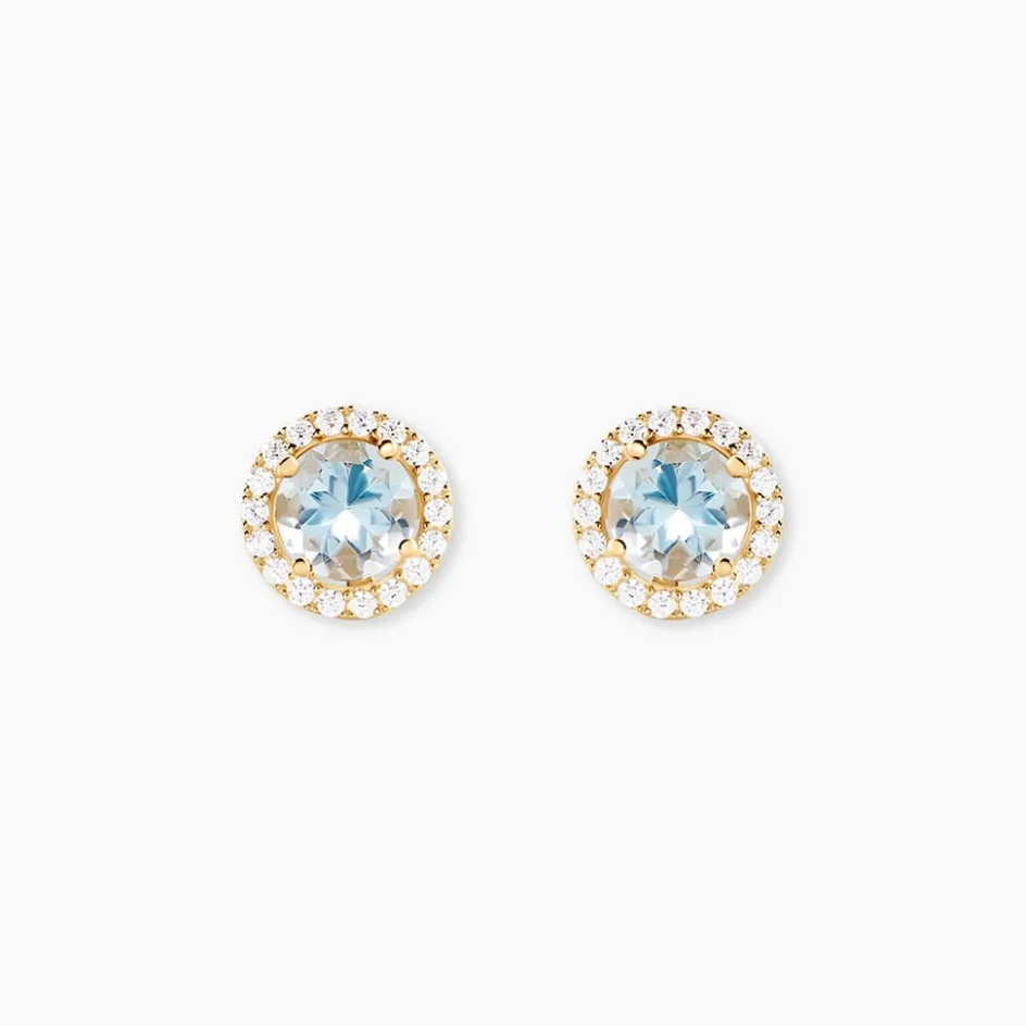 Best Histoire d'Or Boucles D'Oreilles Puces Munira Or Jaune Topaze Oxyde De Zirconium