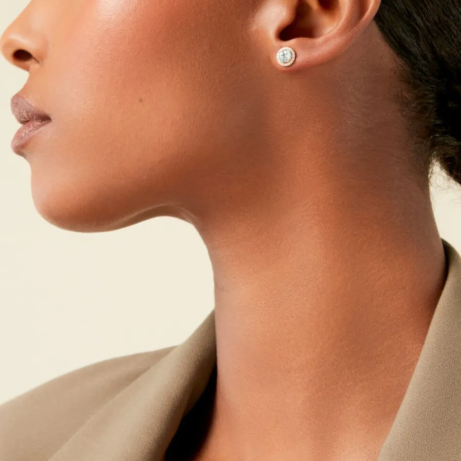 Best Histoire d'Or Boucles D'Oreilles Puces Munira Or Jaune Topaze Oxyde De Zirconium