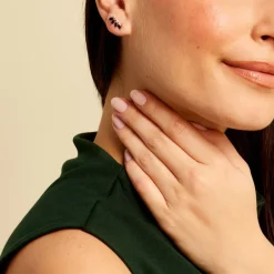 Hot Histoire d'Or Boucles D'oreilles Puces Navette Diamant or jaune saphir