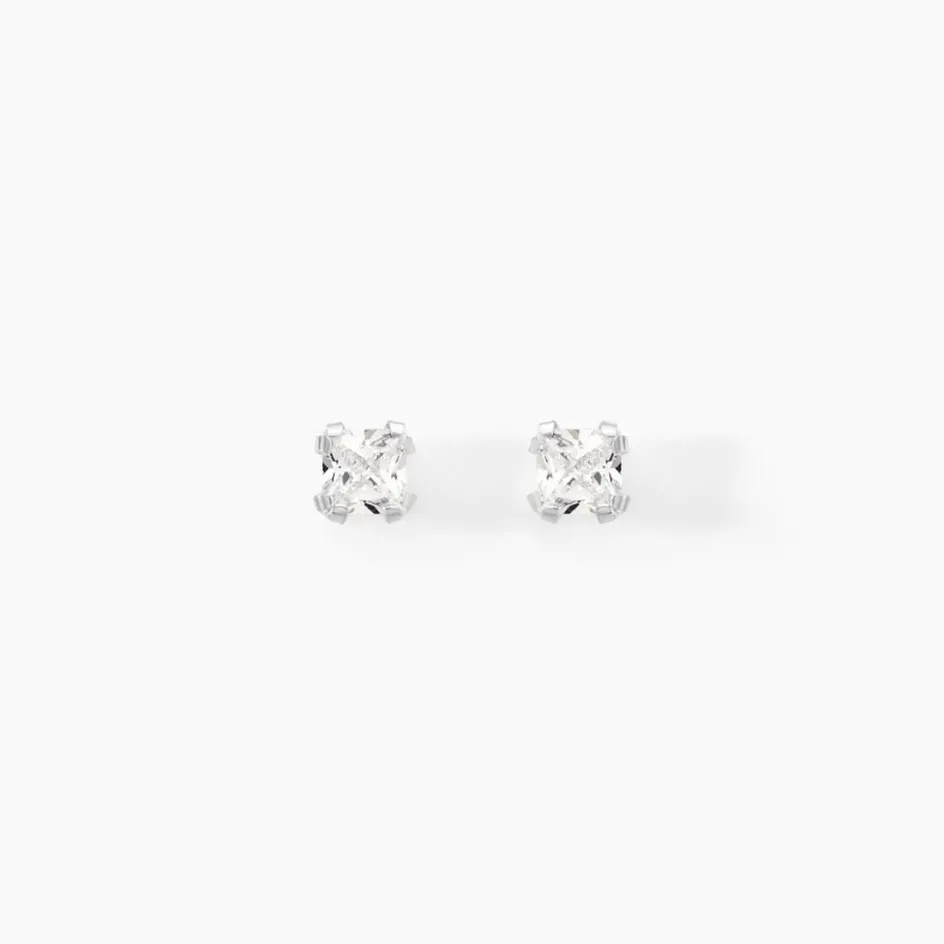 Sale Histoire d'Or Boucles D'oreilles Puces De Zirconium or blanc oxyde