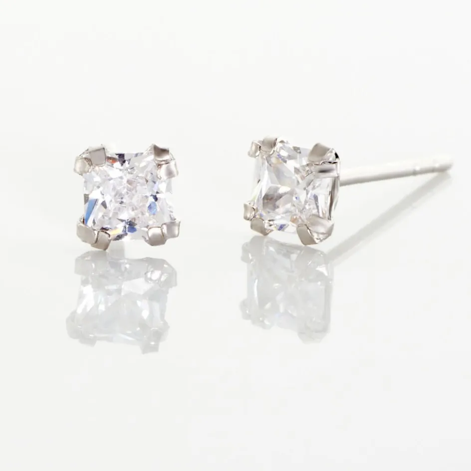 Sale Histoire d'Or Boucles D'oreilles Puces De Zirconium or blanc oxyde