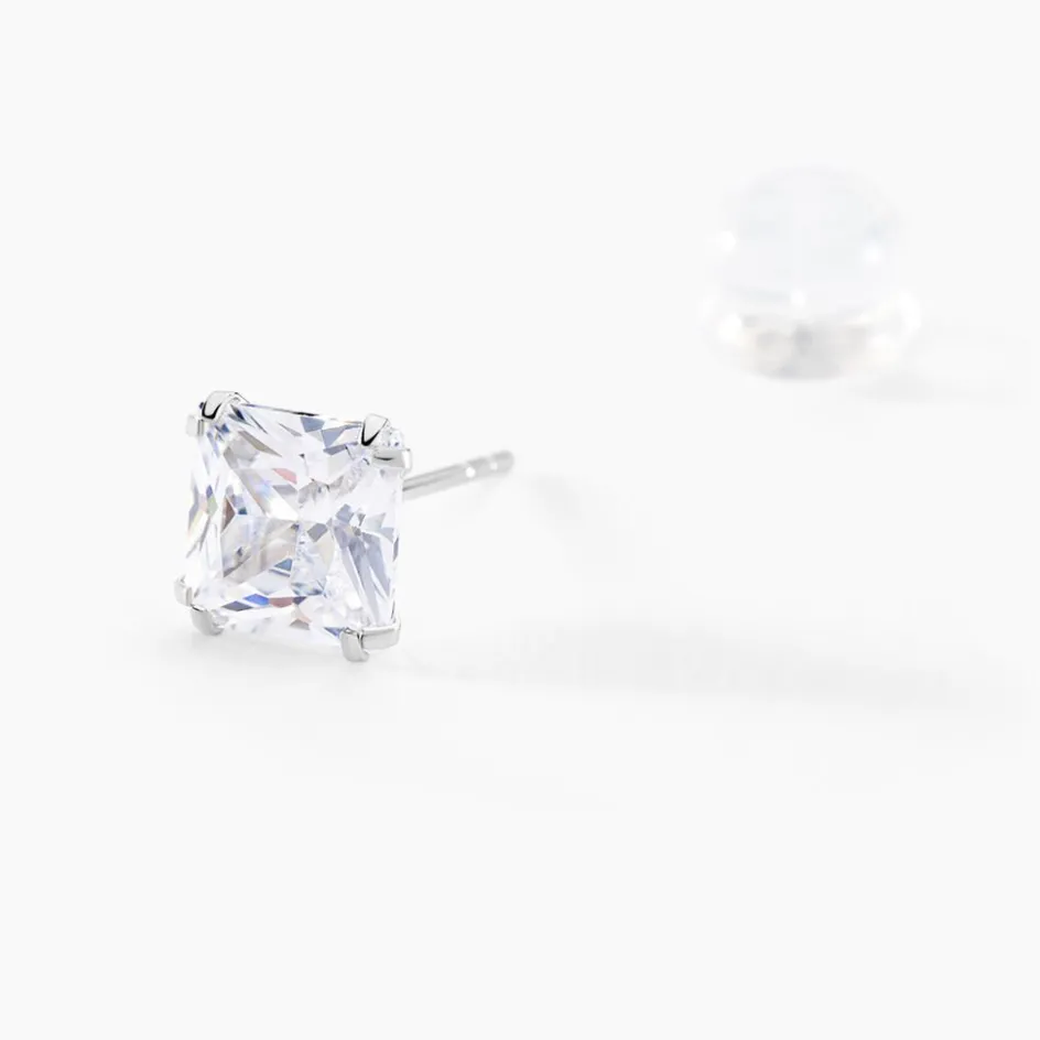 Discount Histoire d'Or Boucles D'oreilles Puces Or Blanc Doreen Oxydes De Zirconium or blanc oxyde