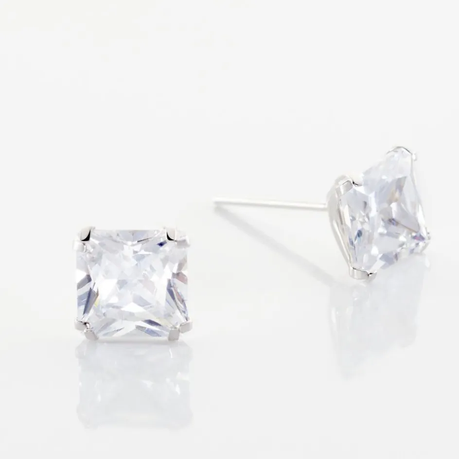 Discount Histoire d'Or Boucles D'oreilles Puces Or Blanc Doreen Oxydes De Zirconium or blanc oxyde