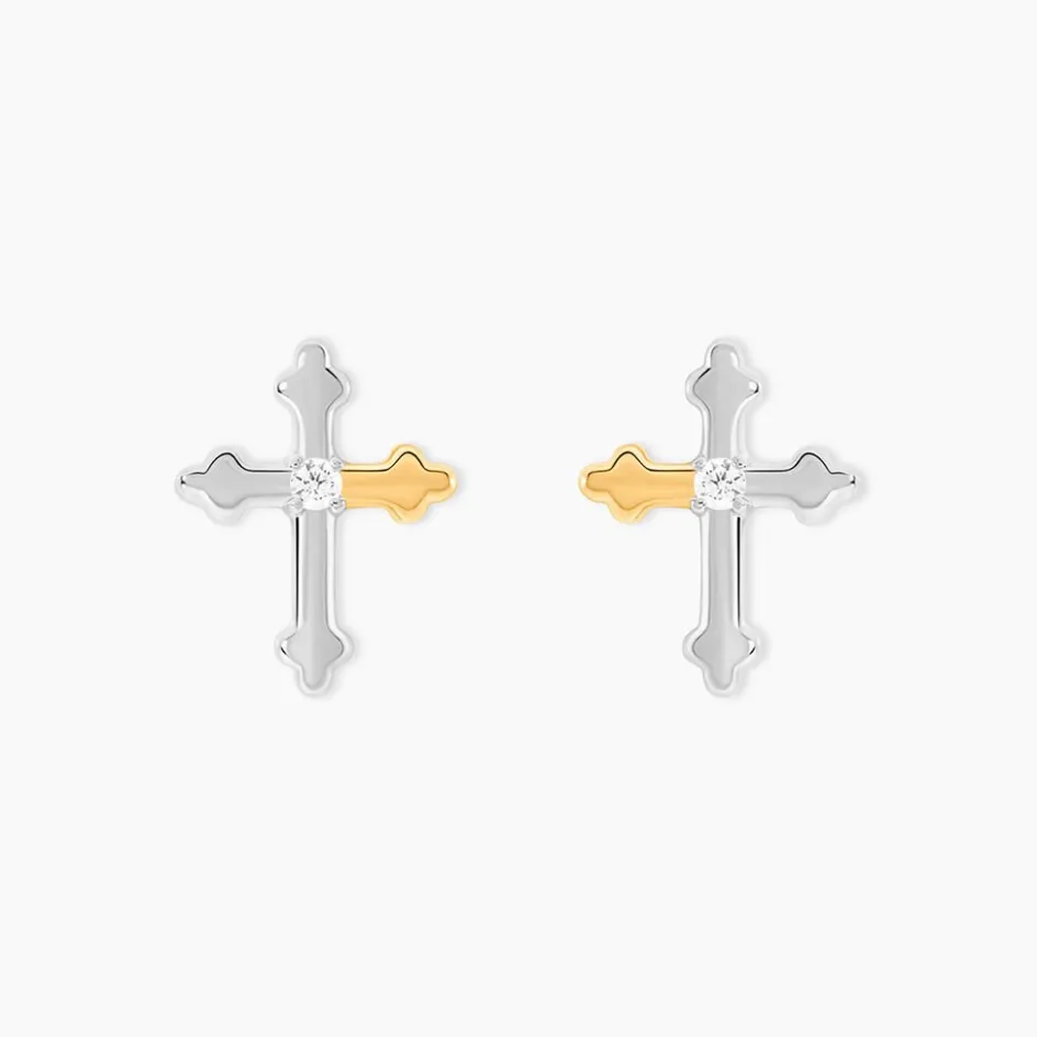 Best Histoire d'Or Boucles D'Oreilles Puces Or Jaune Oxyde De Zirconium
