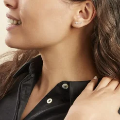 New Histoire d'Or Boucles D'oreilles Puces Or Jaune Anaca Oxydes De Zirconium