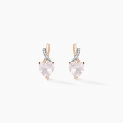 Discount Histoire d'Or Boucles D'oreilles Puces Or Rose Clothilde Quartz or rose quartz rose