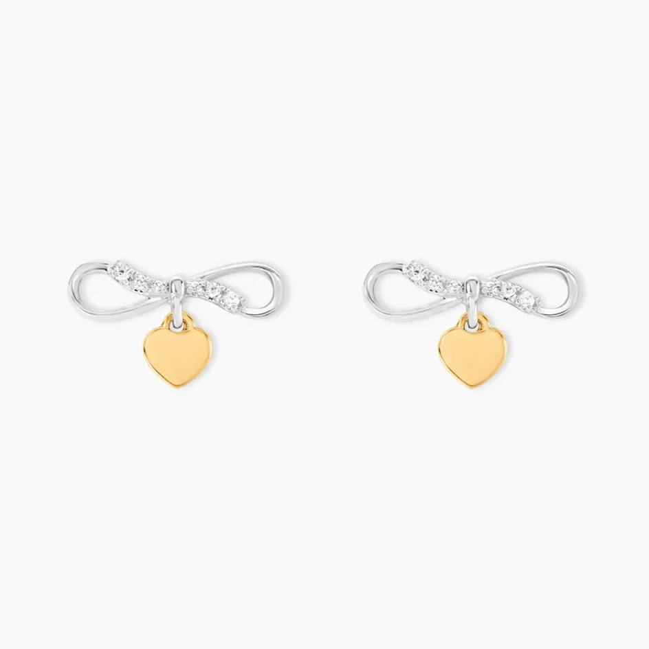 Best Histoire d'Or Boucles D'oreilles Puces Or Jaune Oxyde De Zirconium