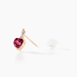 Histoire d'Or Boucles D'oreilles Puces Or Rose Clothilde Rhodolite* Boucles D'Oreilles|Clous D'Oreilles