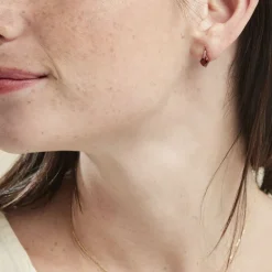 Histoire d'Or Boucles D'oreilles Puces Or Rose Clothilde Rhodolite* Boucles D'Oreilles|Clous D'Oreilles