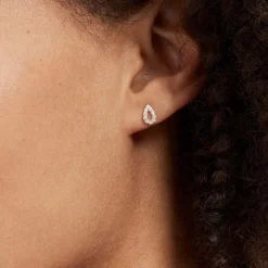 Hot Histoire d'Or Boucles D'oreilles Puces Or Jaune Oxydes De Zirconium